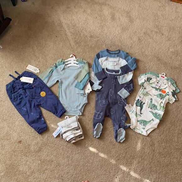 Baby Boy Clothes Size 3-6M with Wash Clothes All New - Picture 1 of 10